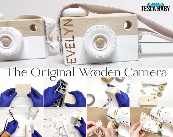 White Wood Camera Handmade in Missouri  Wooden Toy for Free - Etsy | Etsy (US)