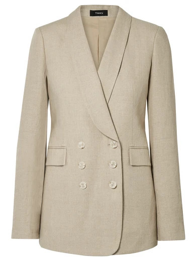 Theory - Linen Blazer - Beige | NET-A-PORTER (US)