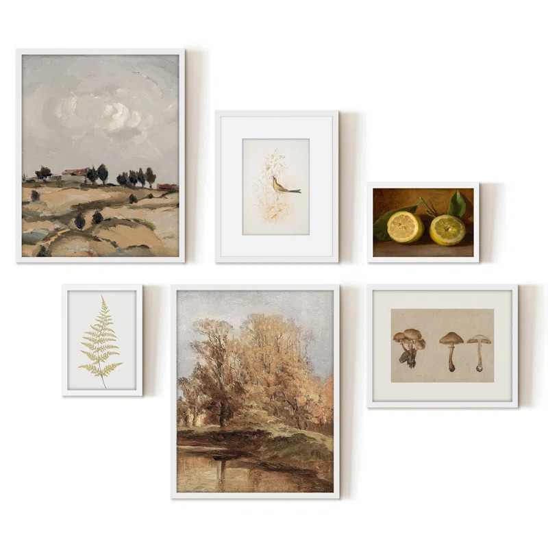 Framed On Wood 6 Pieces Graphic Art | Wayfair North America