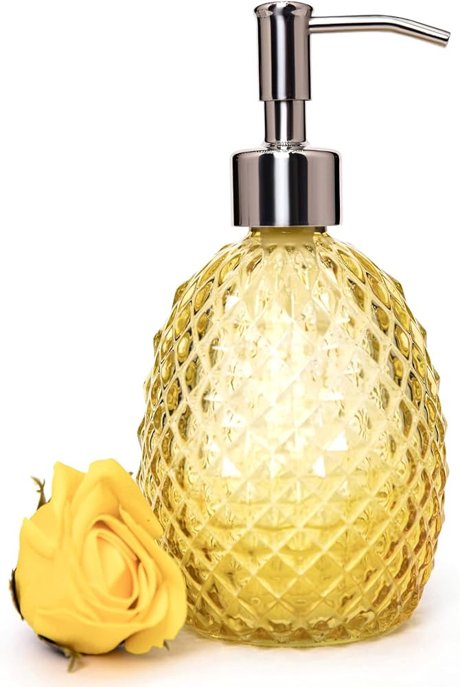 Glass Soap Dispenser with Stainless Steel Pump, 12oz Clear Dish Soap/Hand Soap/Laundry Soap/Lotio... | Amazon (US)