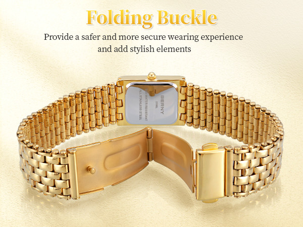 BERNY Gold Watches for Women Updated Ladies Quartz Wrist Watches Stainless Steel Band Womens Smal... | Amazon (US)