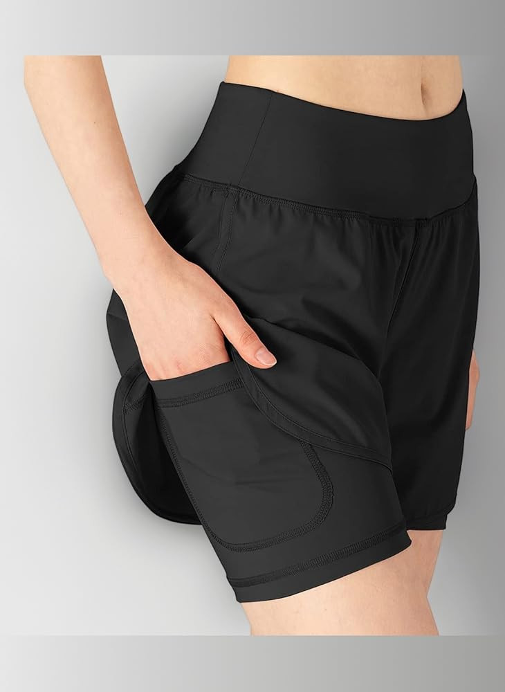 donhobo Womens Running Gym 2 in 1 Sports Shorts with Pockets,Breathable Quick Dry Fitness Shorts ... | Amazon (UK)
