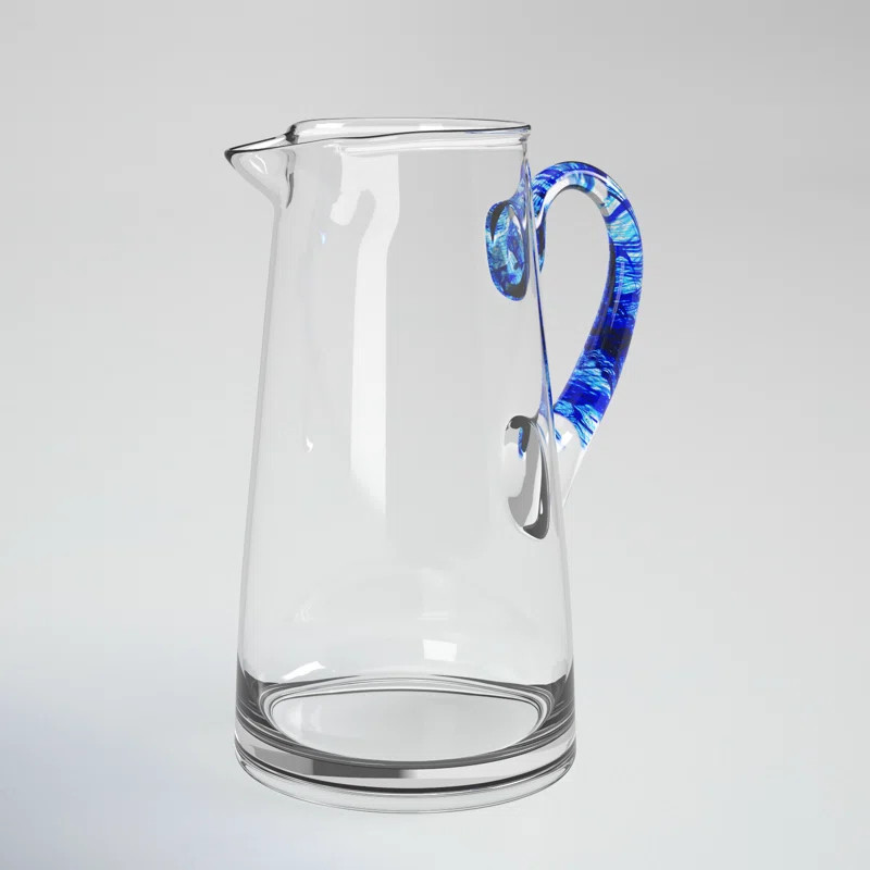 Libbey Cabos Blue-Handled Glass Pitcher, 90-ounce | Wayfair North America