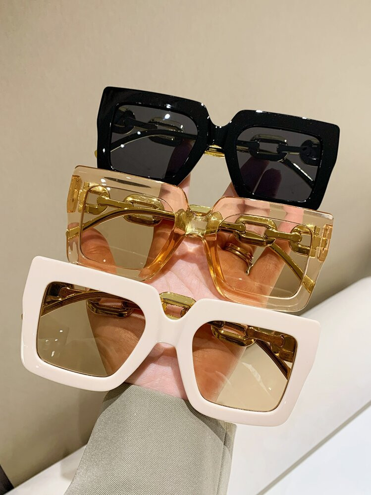 3 Pairs Vintage Square Bohemian Style Plastic Decorative Fashion Glasses, Unisex | SHEIN