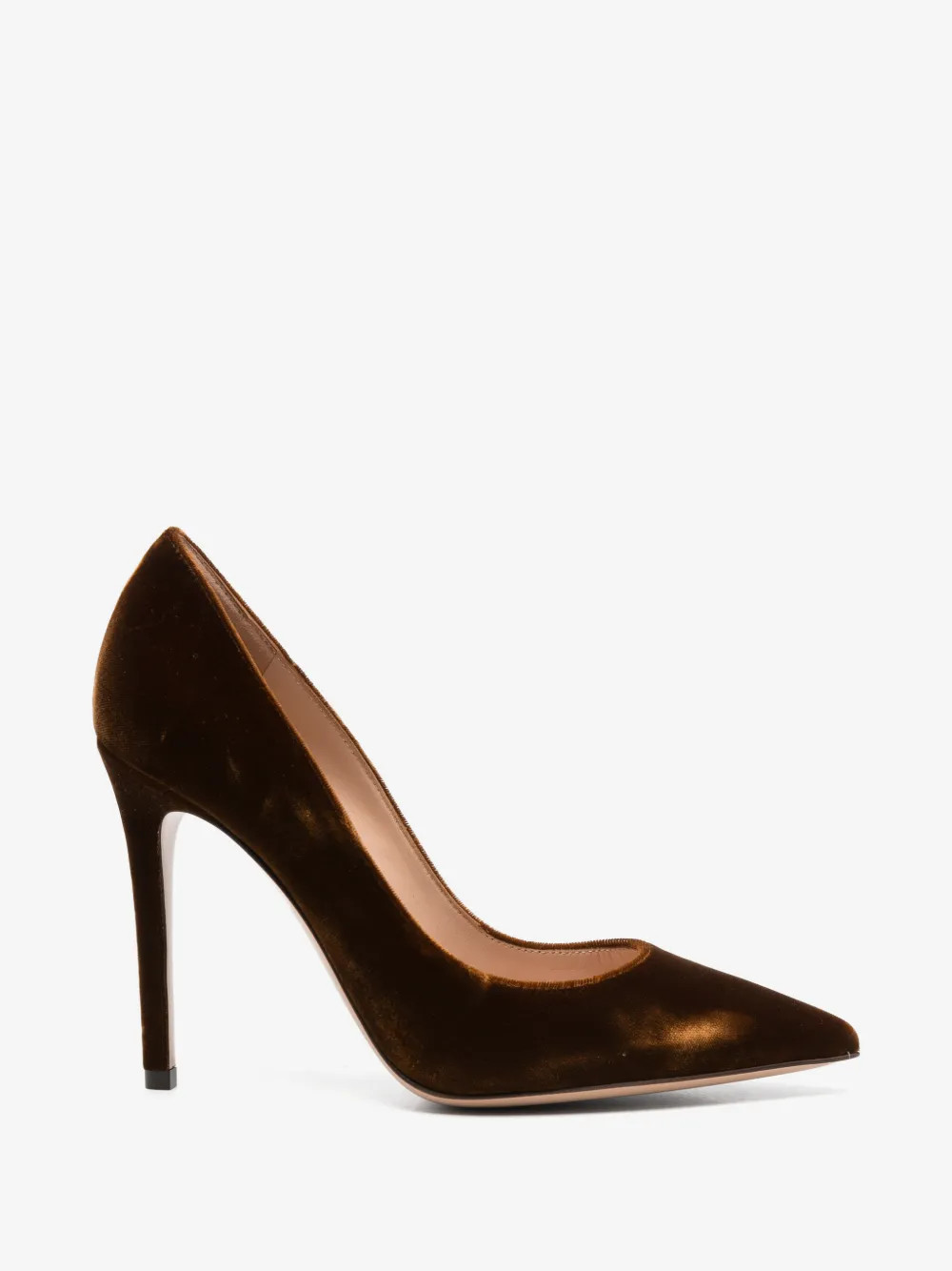 Gianvito Rossi pointed-toe velvet pumps - Brown | Farfetch Global