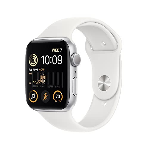 Apple Watch SE (2nd Gen) [GPS 44mm] Smart Watch w/Silver Aluminum Case & White Sport Band - S/M. ... | Amazon (US)