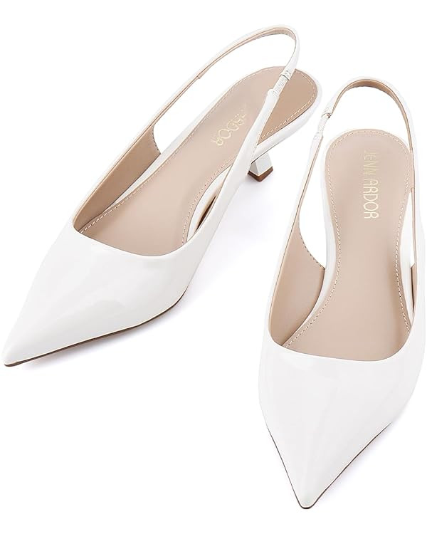 JENN ARDOR Slingback Heels for Women Low Heels Dress Shoes Kitten Pumps Dressy Heeled Sandals Wid... | Amazon (US)