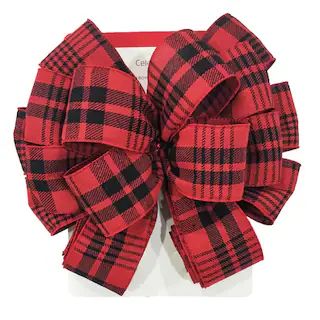 20.5" Red & Black Tartan Christmas Tree Bow Topper by Ashland® | Michaels | Michaels Stores
