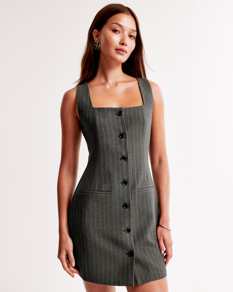 Women's The A&F Mara Squareneck Vest Mini Dress | Women's | Abercrombie.com | Abercrombie & Fitch (US)