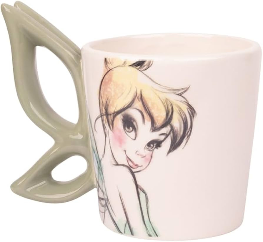 Disney Tinker Bell Winged Figural Handle Mug Kitchen Accessories | Cute Ceramic Housewarming Gift... | Amazon (US)