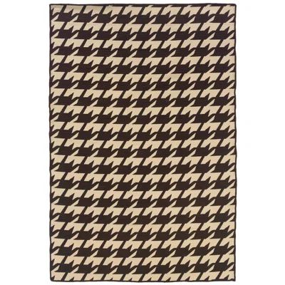 Salonika Brown/Cream Houndstooth Rug | Wayfair North America