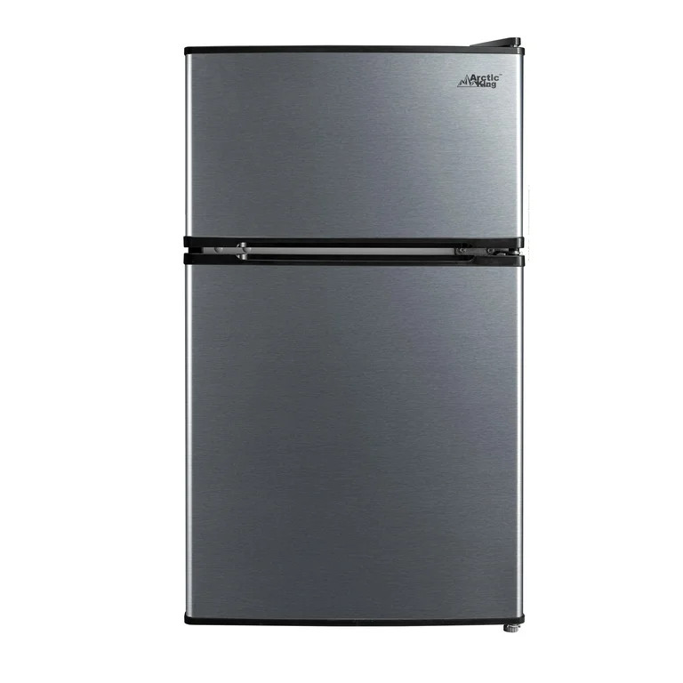 Arctic King 3.2 Cu ft Two Door Mini Fridge with Freezer, Stainless Steel, E-Star, ARM32D5ASL | Walmart (US)