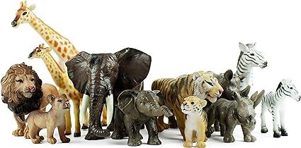 Boley 12 Piece Safari Animal Set - Different Varieties of Zoo Animals, Jungle Animals, African An... | Amazon (US)