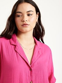 Crinkle Gauze Button-Down Top | Old Navy (US)