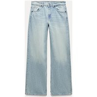 Zara - Trf Mid-Rise Relaxed Fit Jeans In Light Blue - 18 - Woman | Zara UK