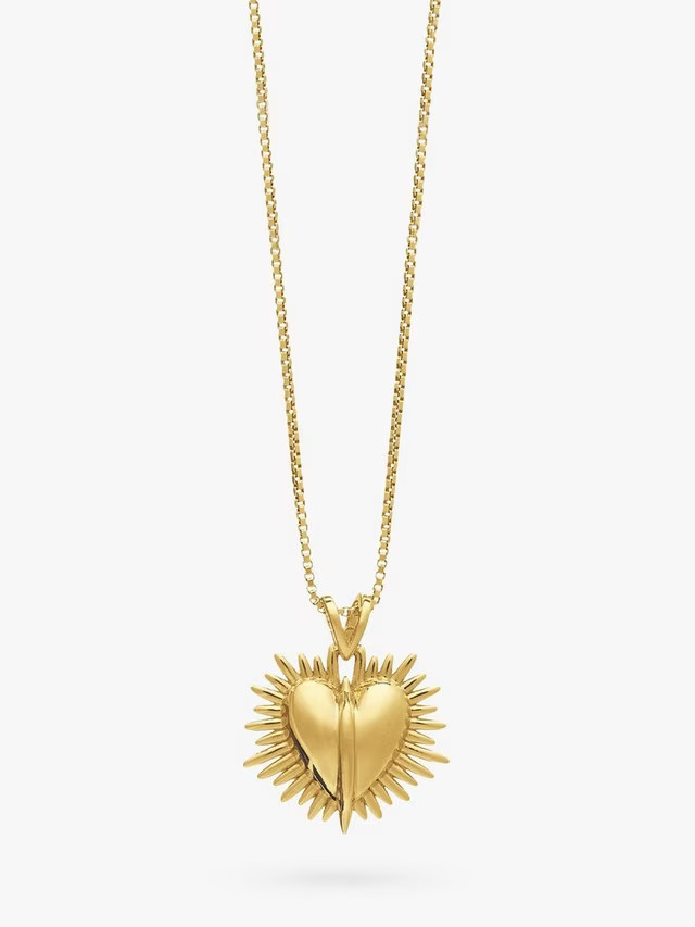 Rachel Jackson LondonPersonalised Untamed Love Electric Art Deco Heart Necklace, Gold | John Lewis (UK)