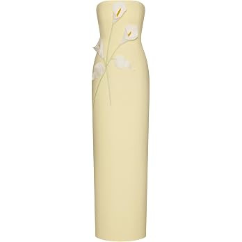 JW PEI Women's Floral Appliqué Strapless Dress | Amazon (US)