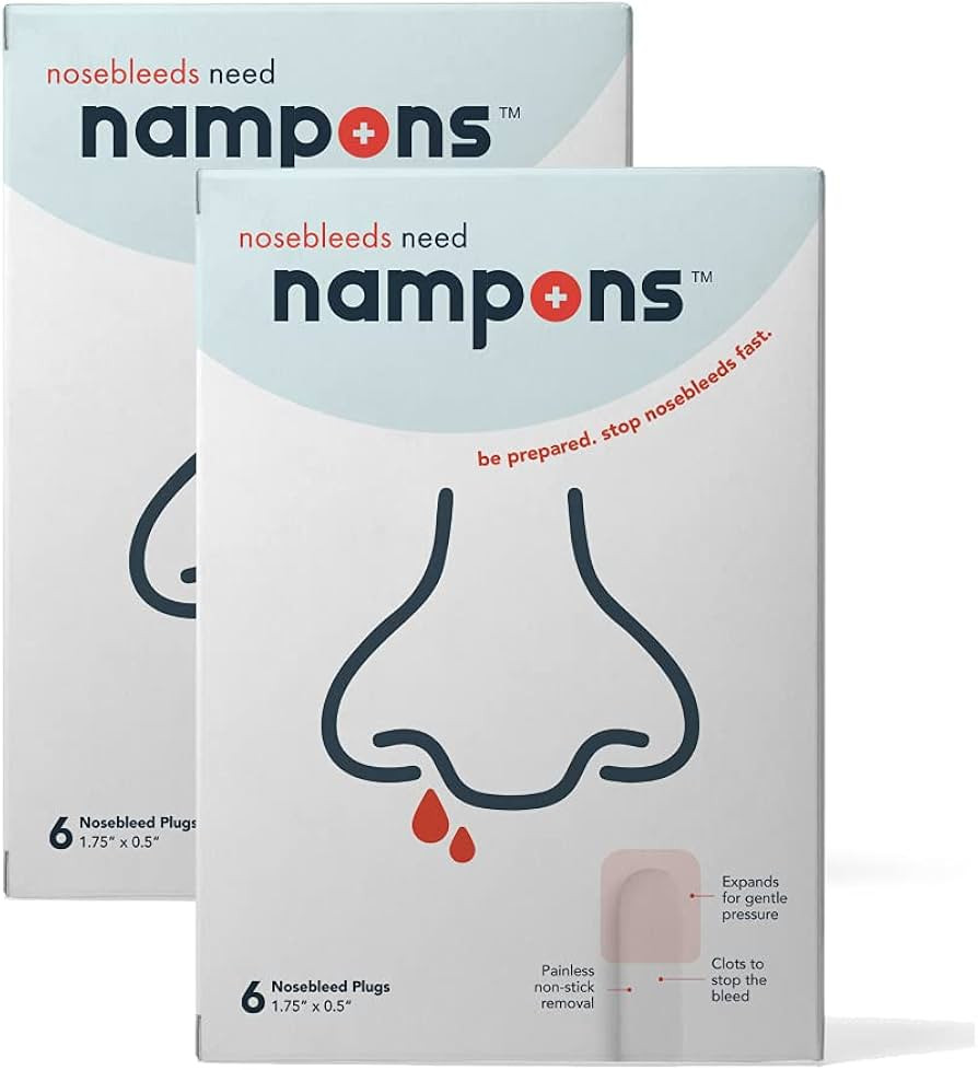 Nampons for Nosebleeds - 12 Nasal Plugs with Clotting Agent to Stop Nosebleeds Fast. Trusted by D... | Amazon (US)