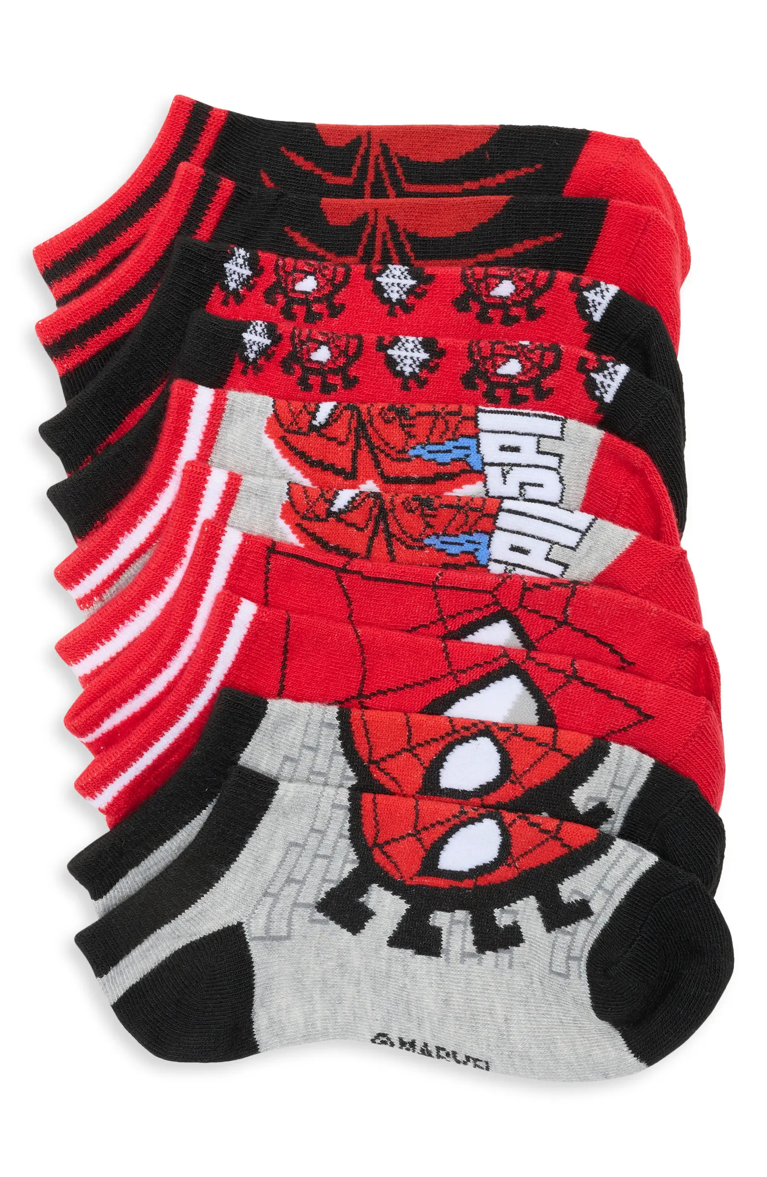 BERKSHIRE FASHIONS Kids' Marvel Spiderman Assorted 5-Pack Socks with Reusable Pouch | Nordstromra... | Nordstrom Rack