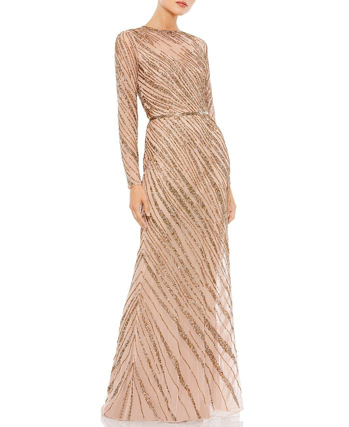 MAC DUGGAL Embellished Mesh Gown & Reviews - Dresses - Women - Macy's | Macys (US)