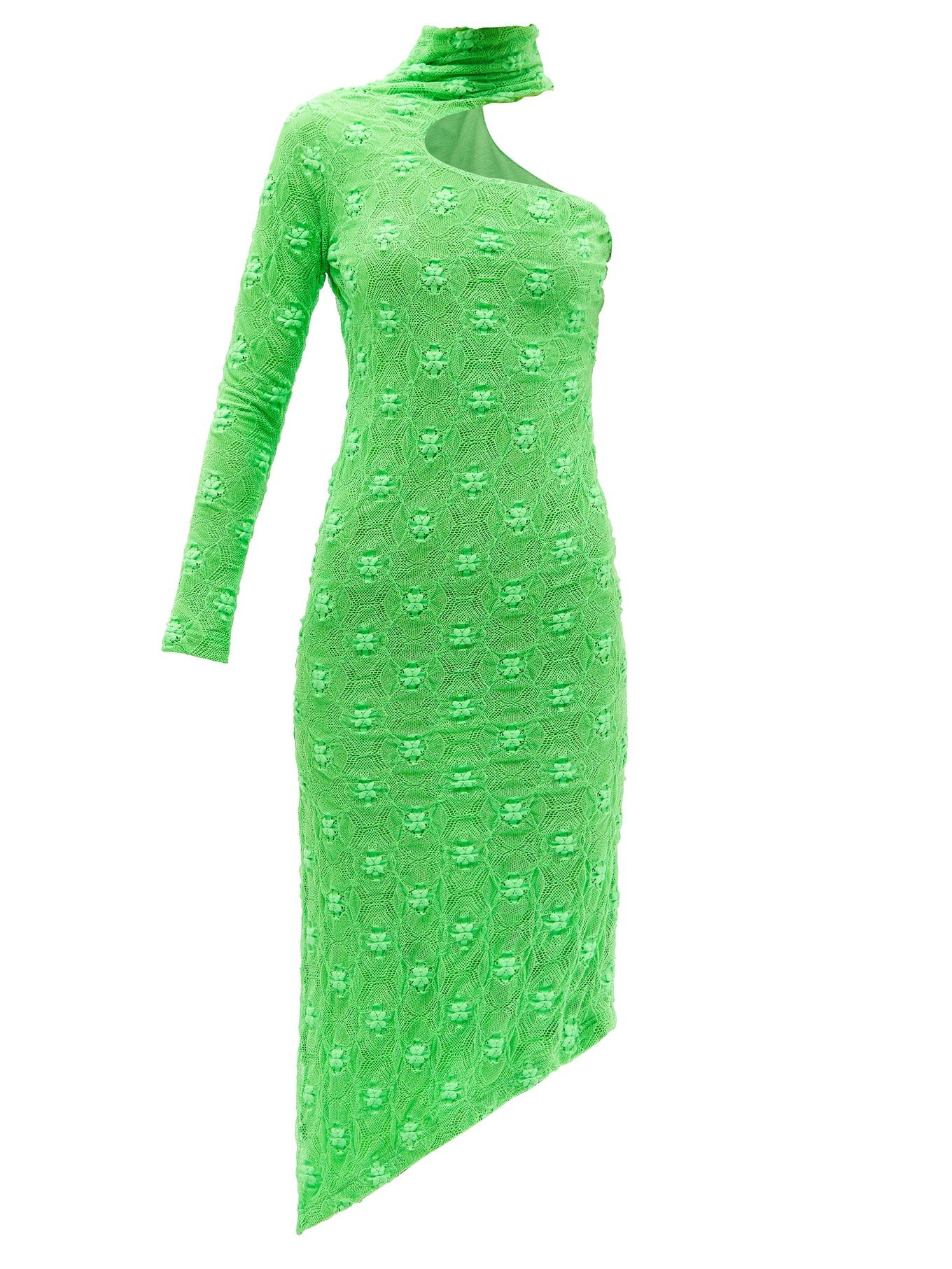 Kiki asymmetric cotton-blend flower-knit dress | Matches (UK)