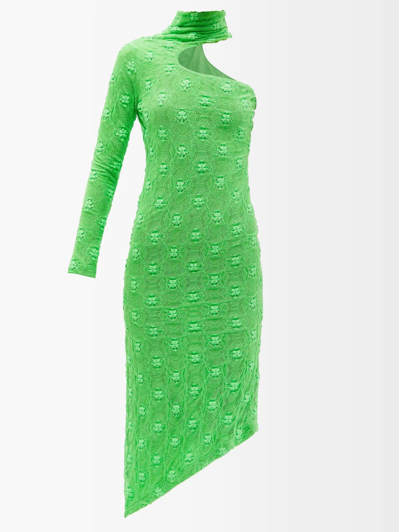 Kiki asymmetric cotton-blend flower-knit dress | Matches (UK)