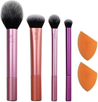 Real Techniques Makeup Brush Set with 2 Sponge Blenders for Eyeshadow, Foundation, Blush, and Con... | Amazon (US)