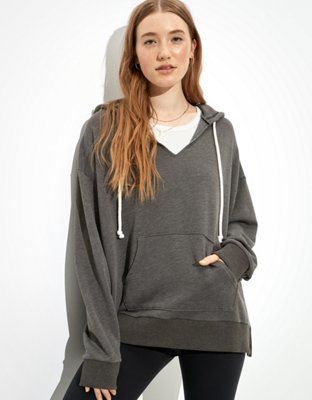 AE Fleece Notch Neck Hoodie | American Eagle Outfitters (US & CA)