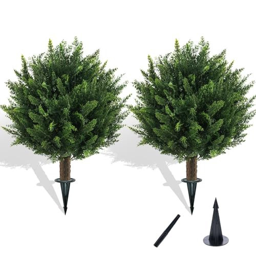 Chillchard 2 Pack UV Resistant Fake Bushes - Artificial Shrubs for Outdoors | Amazon (US)