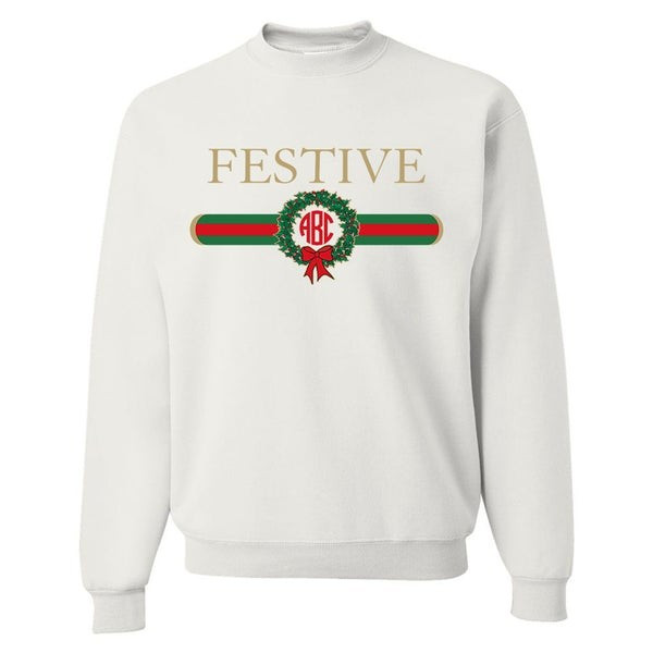 Monogrammed 'Festive Designer Dupe' Crewneck Sweatshirt | United Monograms