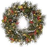 National Tree Company Pre-Lit Artificial Christmas Wreath, Green, Wintry Pine, White Lights, Deco... | Amazon (US)