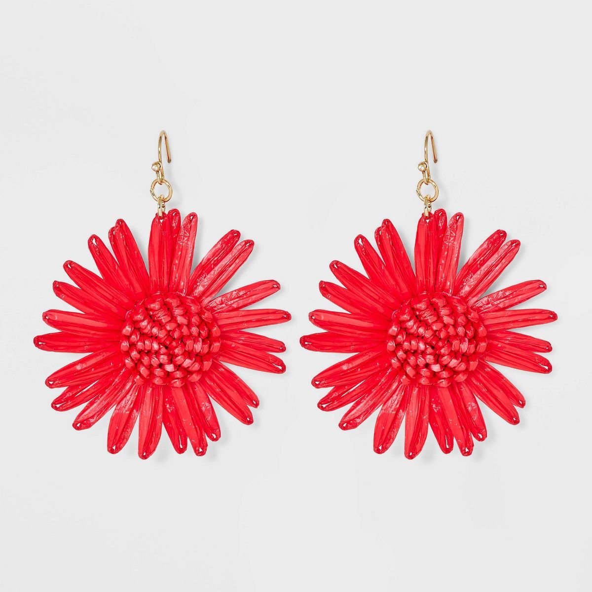 Sunflower Raffia Drop Earrings - A New Day™ Red | Target