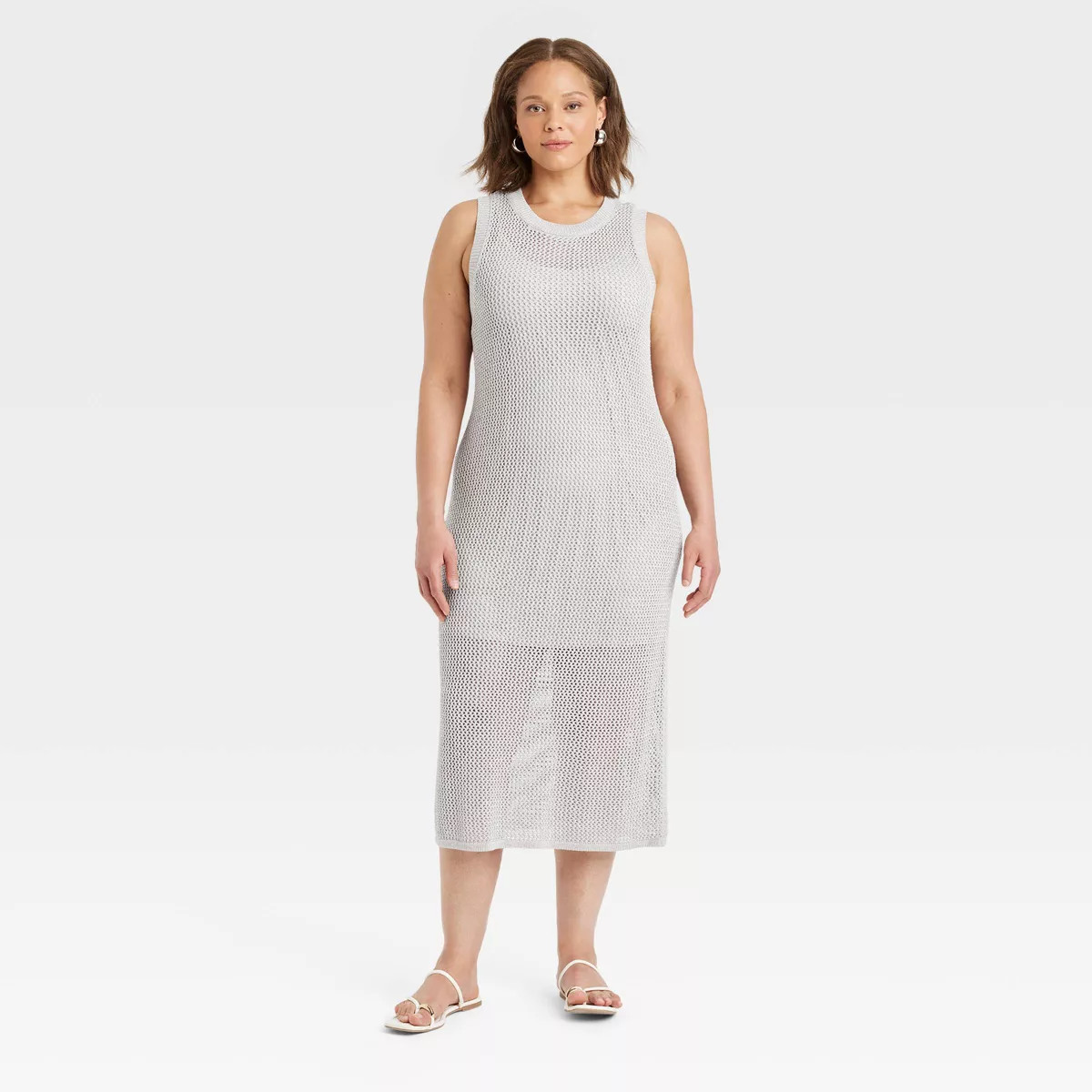 Women's Openwork Midi Sweater Dress - A New Day™ | Target