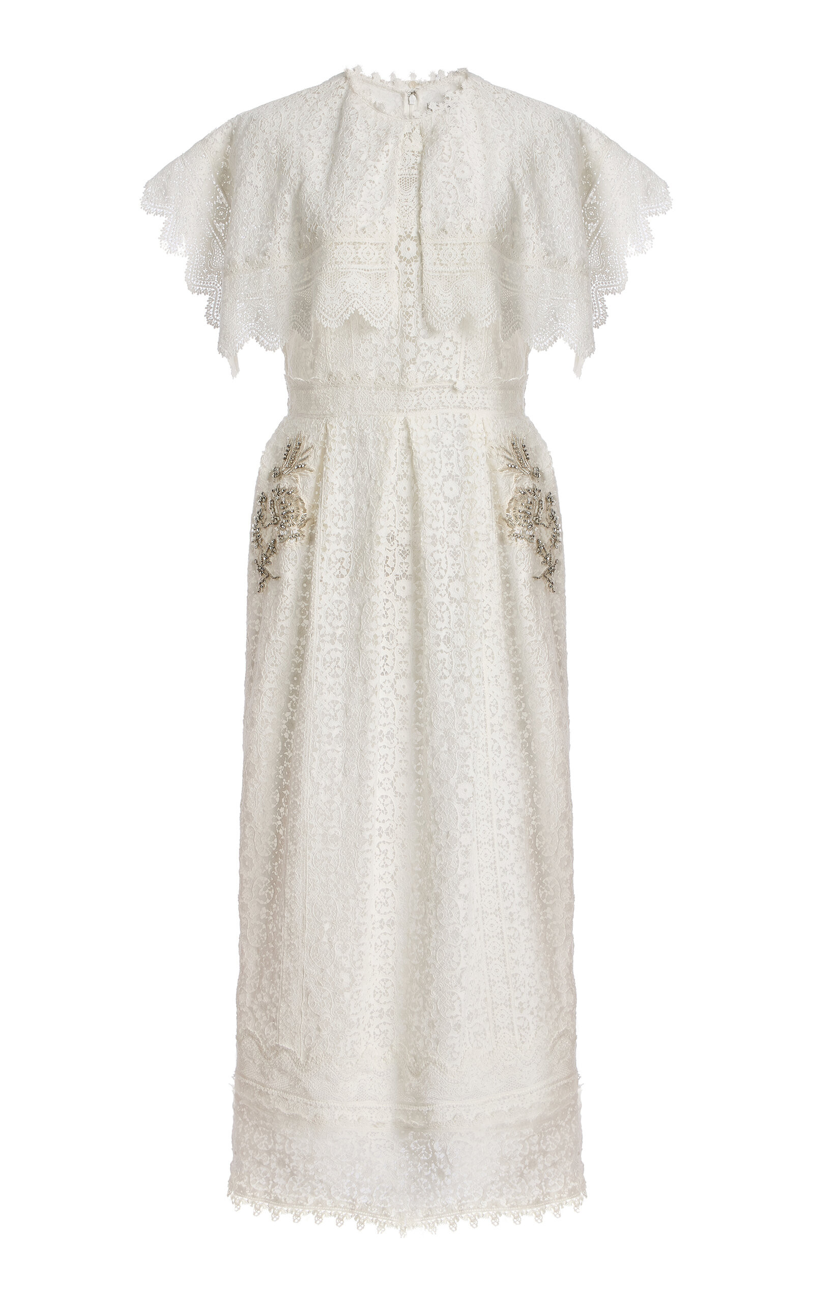 Embellished Lace Cotton Midi Cocktail Dress | Moda Operandi (Global)