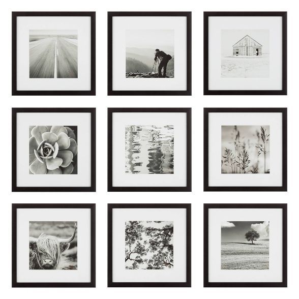 (Set of 9) 12" x 12" Gallery Grid Kit Black - Instapoints | Target