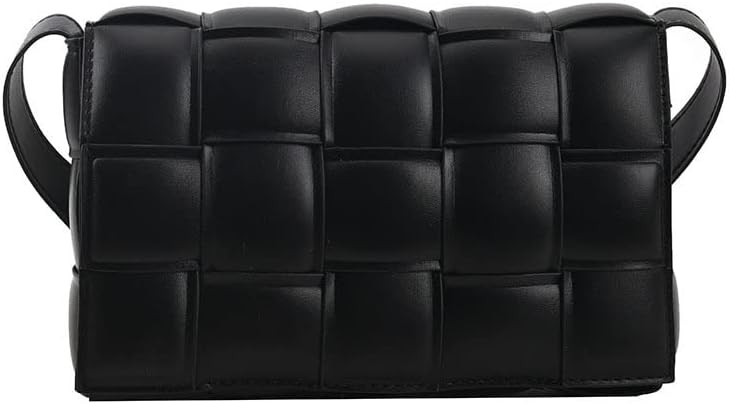 YUJORY Handmade Woven Crossbody bags for Women - Shoulder Bag Casual Leather Handbag, Purse (blac... | Amazon (US)