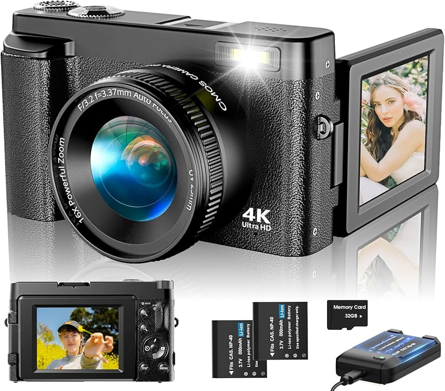 4K Digital Camera for Photography Autofocus, Upgraded 48MP Vlogging Camera for YouTube with SD Ca... | Amazon (US)