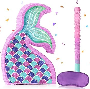 Mermaid Pinata for Birthday Party Decorations Mermaid Party Games with Blindfold and Bat Mermaid ... | Amazon (US)