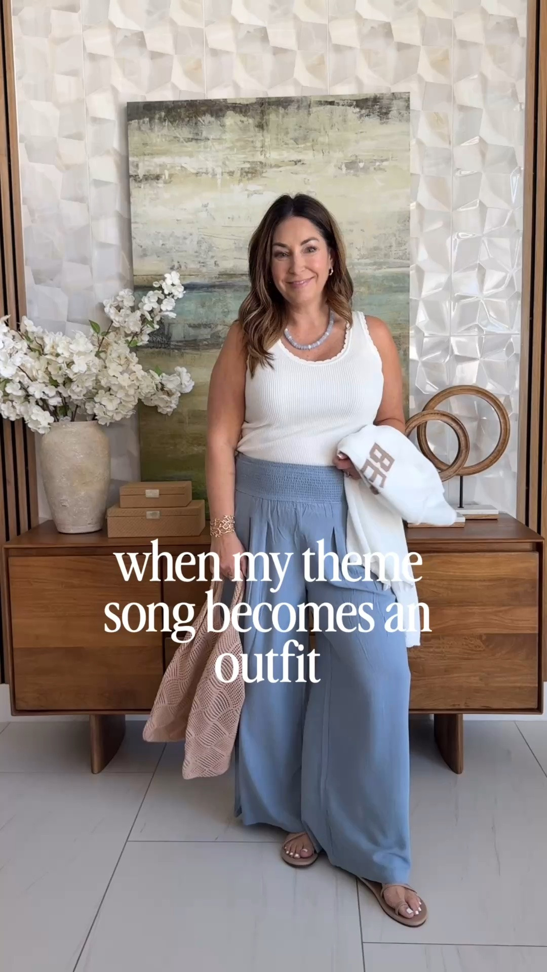 Looking for beach outfits and I am loving these comfy pull-on pants paired with a simple white tank and statement necklace! 
📏Wearing tank tts, L // pants tts, L

#LTKSeasonal #LTKMidsize #LTKTravel