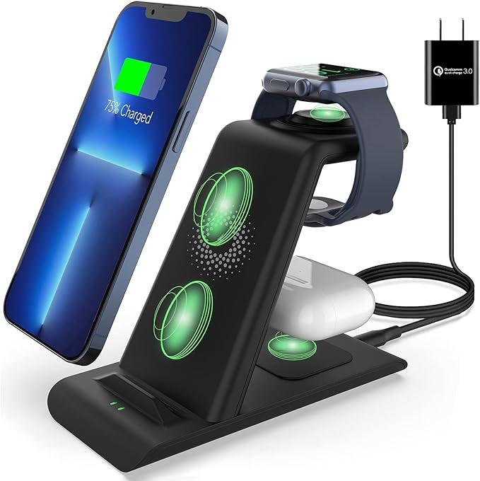 HATALKIN 3 in 1 Wireless Charging Station Compatible for Apple Products Multiple Devices Apple Wa... | Amazon (US)