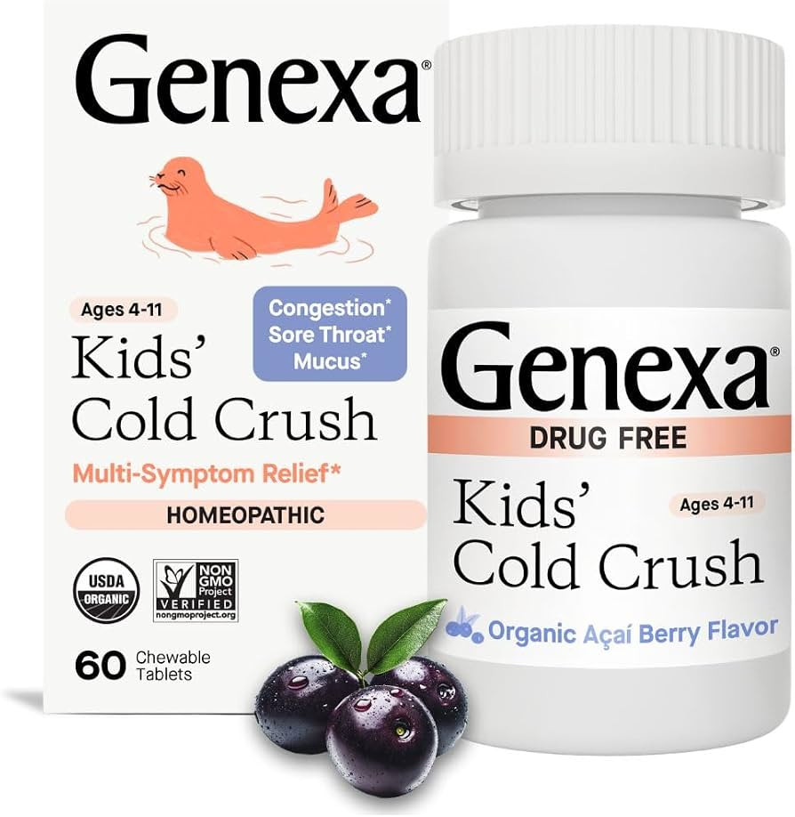 Genexa Kids Cold Crush | Multi-Symptom Cough & Cold, Sore Throat, Congestion Relief for Children ... | Amazon (US)