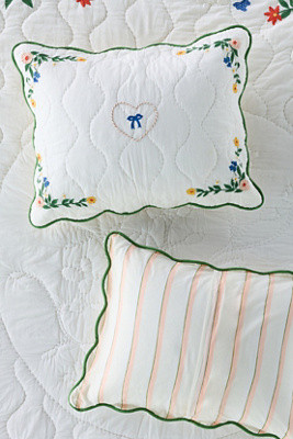 Juni Cotton Embroidered Floral Shams, Set of 2 | Anthropologie (US)