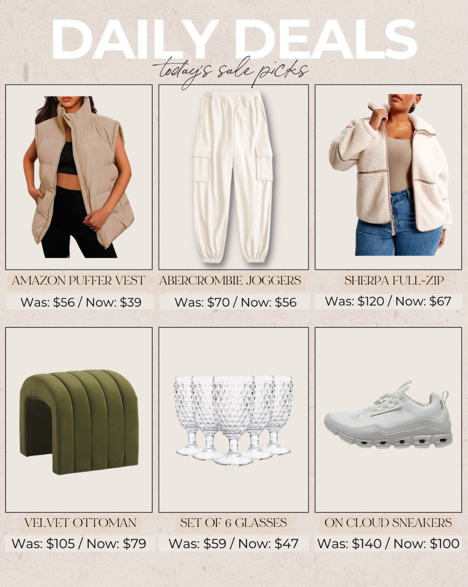 Daily deals ✨ Abercrombie sale, amazon fashion, amazon home, winter fashion, winter outfits, home markdowns, amazon sale finds, on cloud running sneakers on sale

#LTKsalealert #LTKSeasonal