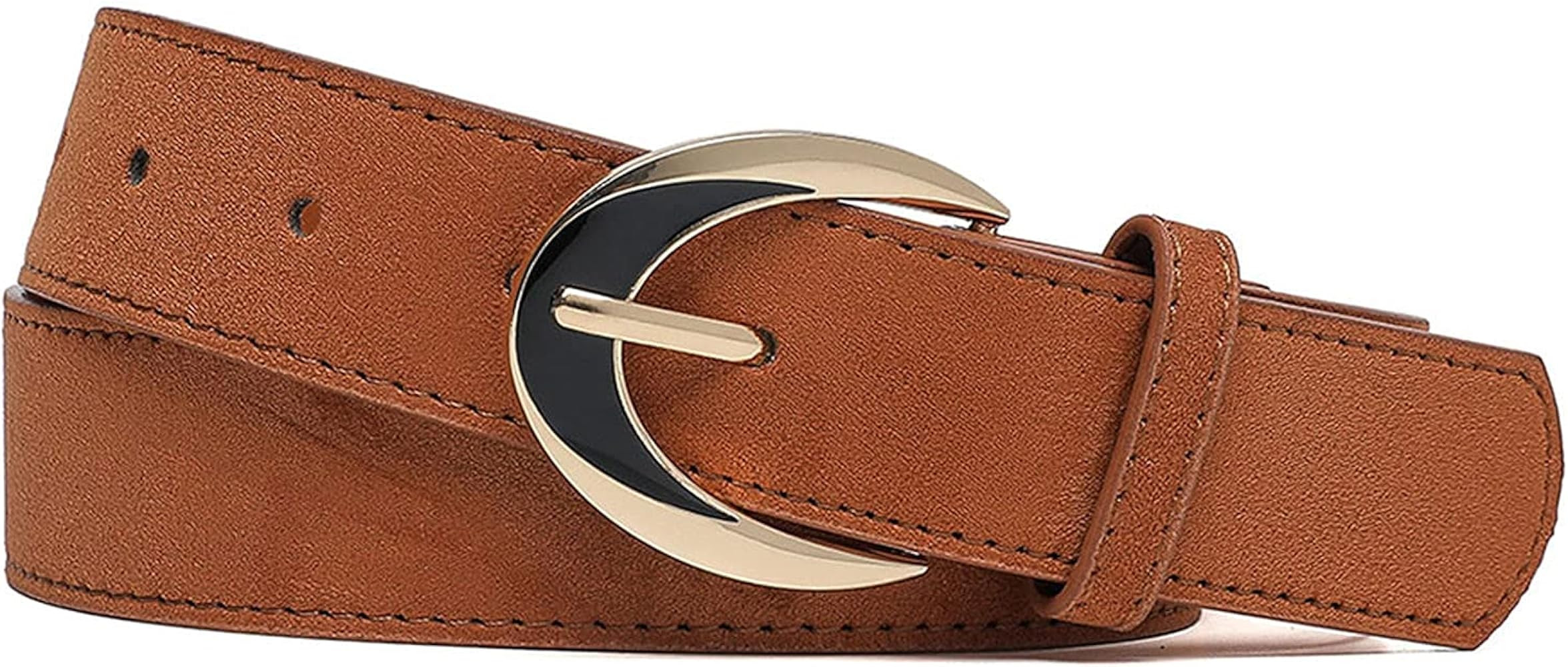 IFENDEI Women's Leather Belt Classic Faux Leather Waist Belts For Jeans | Amazon (US)