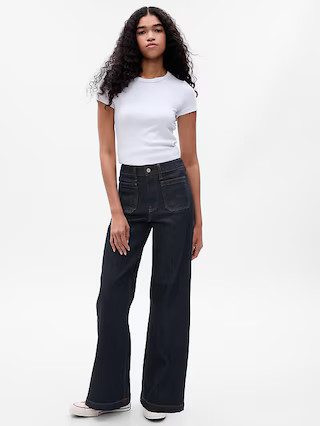 High Rise Stride Wide-Leg Jeans | Gap (US)