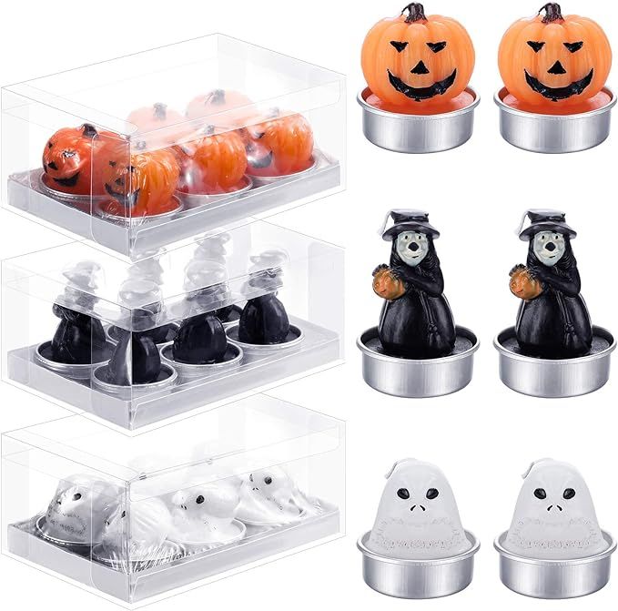 18 Pieces Halloween Tealight Candles Pumpkin Ghost Handmade Delicate Candles for Home Party Hallo... | Amazon (US)