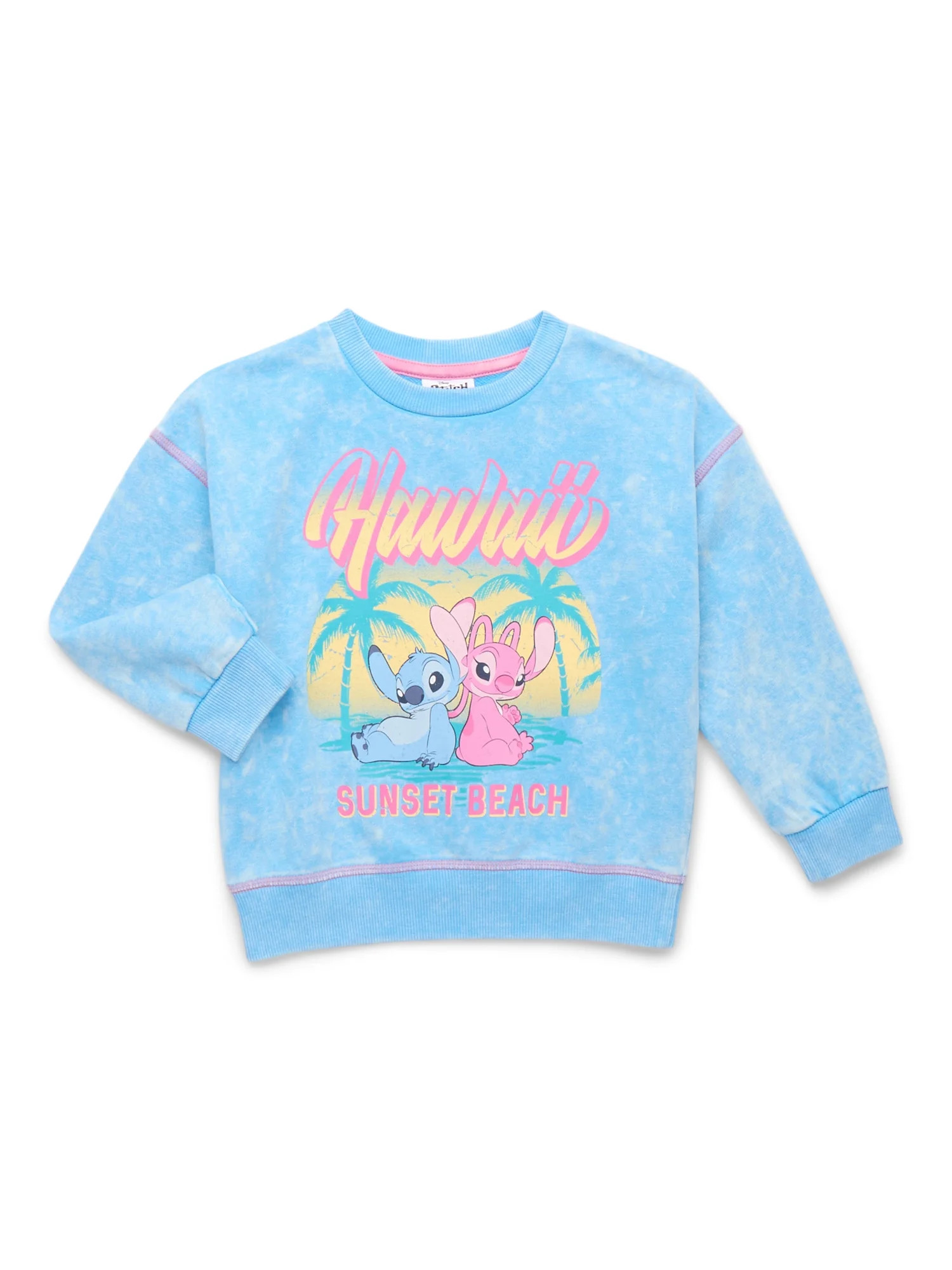 Disney Stitch Toddler Girl Graphic Crewneck Pullover Sweatshirt, Sizes 12M-5T | Walmart (US)