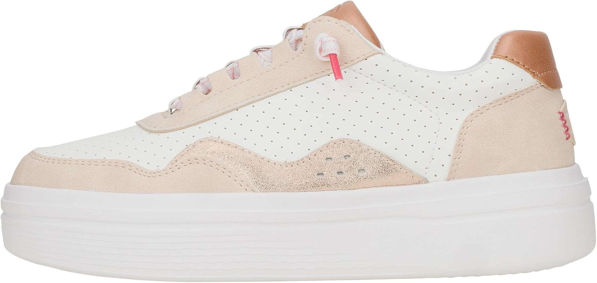 HEYDUDE Hudson Lift Sport Shimmer Whisper Pink/White/Rose Gold Size 5, Women's Shoes, Women's Cas... | Amazon (US)