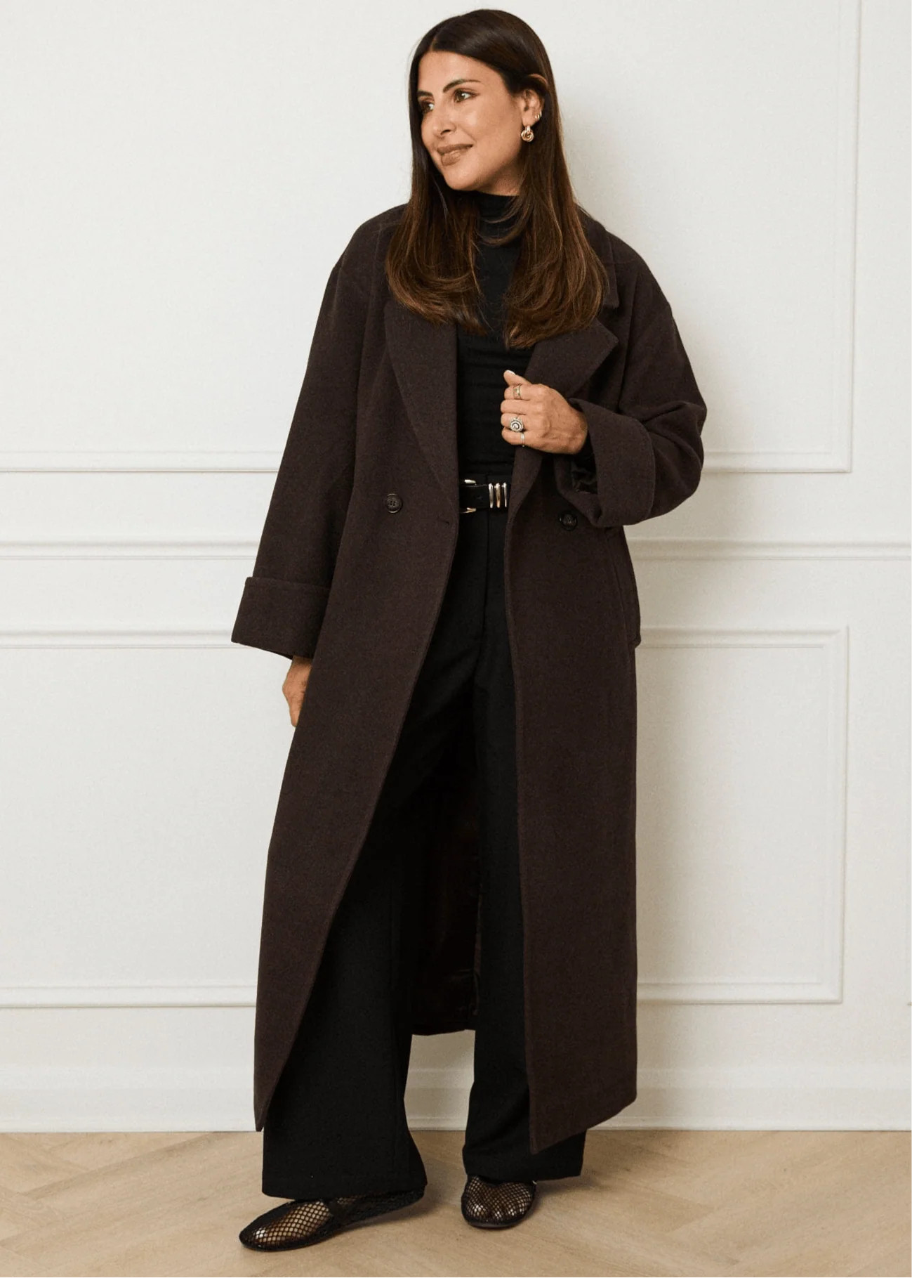 RELAXED WOOL BLEND COAT - BROWN | WAT The Brand