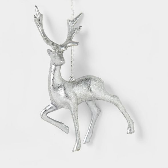 Metalized Reindeer Ornament Silver/Red/Navy - Wondershop™ | Target